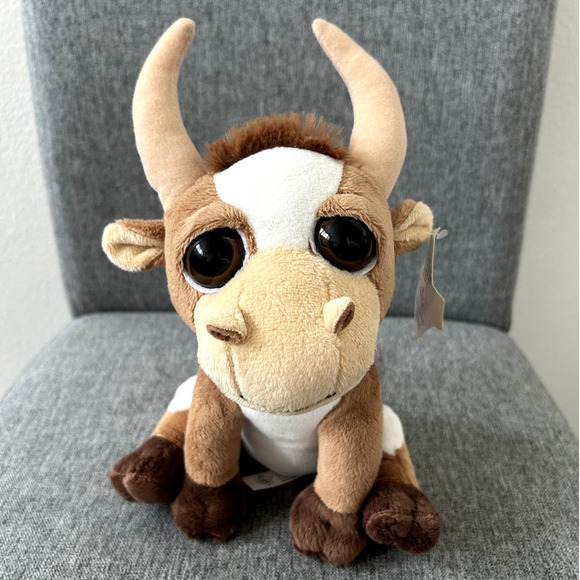 The Petting Zoo Plush Longhorn Bright Eye Stuffed Animal, 8” - Picture 2 of 4